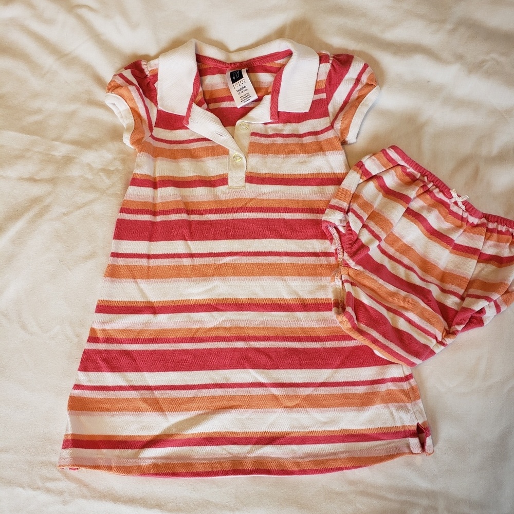 Baby Gap polo shirt dress and diaper cover